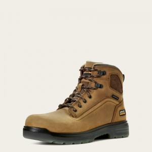 Aged Bark Ariat Turbo 6" Waterproof Work Boot | 13VFOZYNK