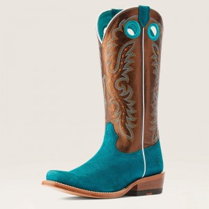 Ancient Turq Roughout Ariat Futurity Boon Western Boot | 95VMFWCSO