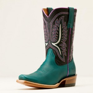 Ancient Turquoise/Luxe Black Ariat Futurity Colt Western Boot | 76JFXBWCG