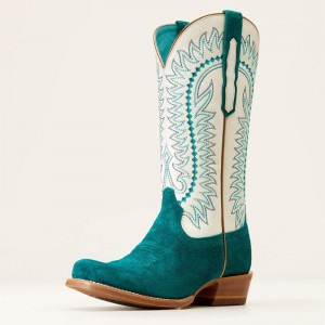 Ancient Turquoise Roughout Ariat Derby Monroe Western Boot | 36TZQCVWA