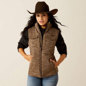 Banyan Bark Ariat Grizzly Quilted Vest | 54PHADWXB