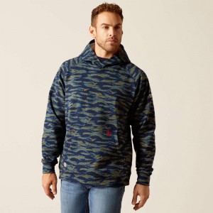 Baritone Blue Camo Ariat Fr Smoke Hoodie | 37JBUGMOR