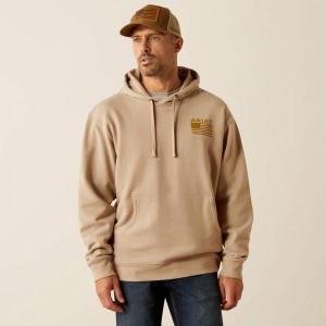 Beige Ariat Camo Hex Hoodie | 30DQASMCX