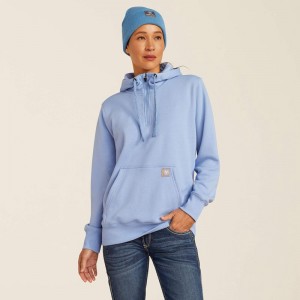 Bel Air Blue Ariat Rebar Skill Set 1/2 Zip Hoodie | 96OIKYXEP