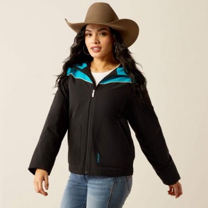 Black/Capri Breeze Ariat Pioneer Stretchshell Jacket | 39DLKUOFY