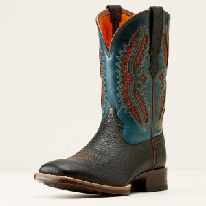 Black/Dark Teal Ariat Rowder Venttek 360° Cowboy Boot | 23HXMKDET