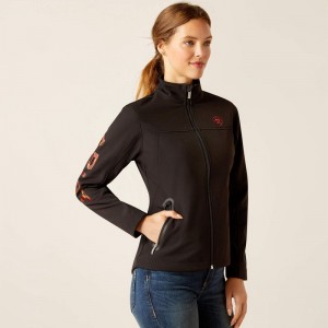 Black/Mirage Ariat New Team Softshell Jacket | 39GAIVXTM