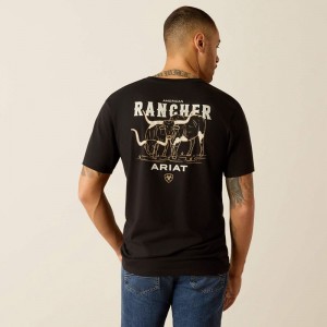 Black Ariat American Rancher T-Shirt | 20LZWABSJ