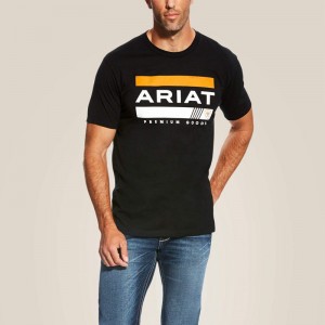 Black Ariat Bar Stripe T-Shirt | 31NXWPGKV