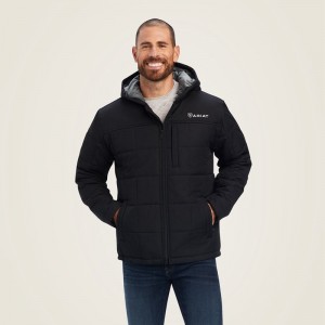 Black Ariat Crius Hooded Insulated Jacket | 83VCTAGXO