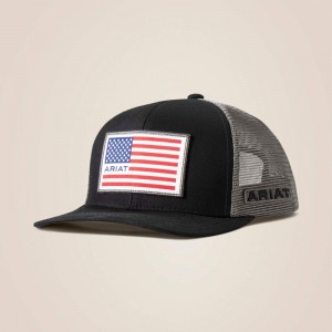 Black Ariat Flag Logo Patch Cap | 95SNKOTCW