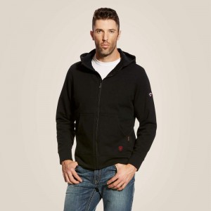 Black Ariat Fr Durastretch Full Zip Hoodie | 39ZGMHYWP