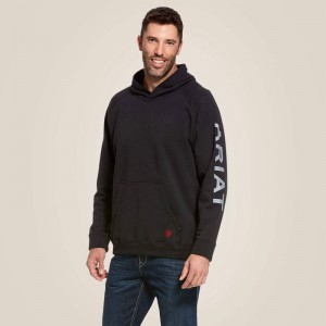 Black Ariat Fr Primo Fleece Logo Hoodie | 26DHVGAWK