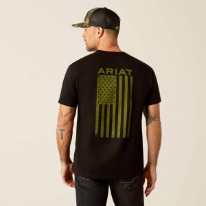 Black Ariat Freedom T-Shirt | 48XKHEDGB