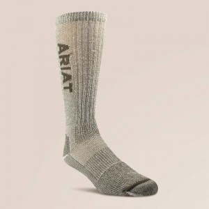 Black Ariat Lightweight Merino Wool Blend Mid Calf Steel Toe Work Sock 2 Pair Pack | 25KBYFSOA