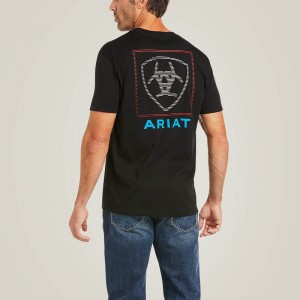 Black Ariat Linear T-Shirt | 67VCJRIHY