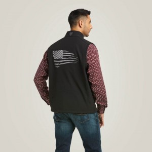 Black Ariat Logo 2.0 Patriot Softshell Vest | 34ILQDWVN