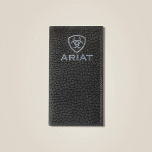 Black Ariat Pebble Leather Rodeo Wallet | 96JMABNWD