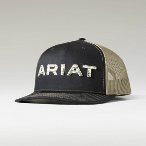 Black Ariat Pop Embroidery Cap | 70ESFVIGY