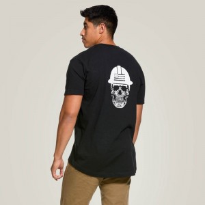 Black Ariat Rebar Cotton Strong Roughneck Graphic T-Shirt | 36IZYCKTD