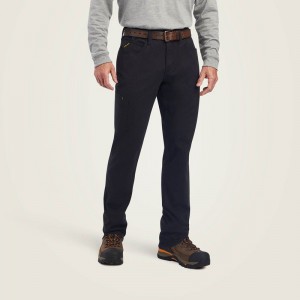 Black Ariat Rebar M4 Low Rise Durastretch Made Tough Stackable Straight Leg Pant | 64VBEHOWN