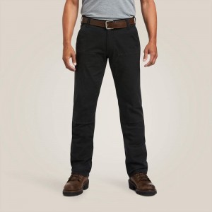 Black Ariat Rebar M7 Slim Durastretch Made Tough Double Front Straight Pant | 64UFHMPCT