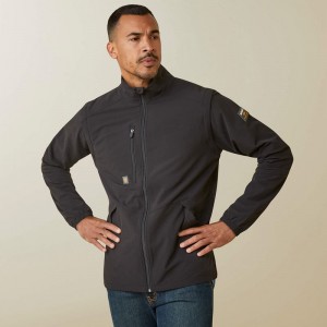 Black Ariat Rebar Weatherproof Convertible Jacket | 12JURYLGM