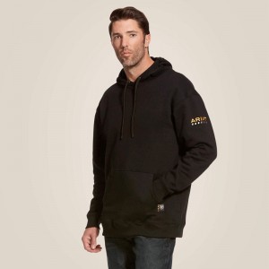 Black Ariat Rebar Workman Hoodie | 83AXSIECO