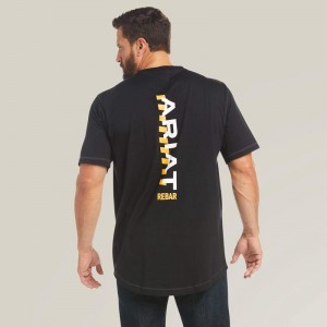 Black Ariat Rebar Workman Logo T-Shirt | 58OLUTYRM