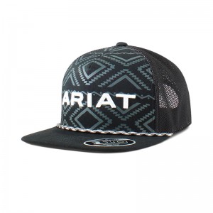 Black Ariat Southwest Print Logo Rope Cap | 74TCQFUZJ