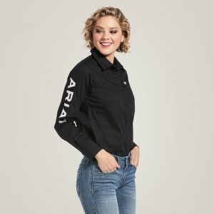 Black Ariat Team Kirby Stretch Shirt | 25POELFUN