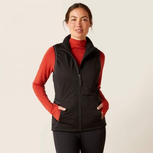 Black Ariat Venture Full Zip Vest | 43PBHIUFK