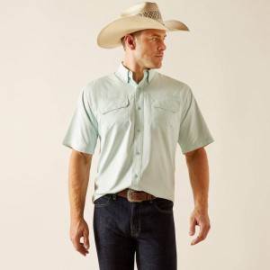 Bleached Aqua Ariat Venttek Outbound Classic Fit Shirt | 43ZLDUQIR