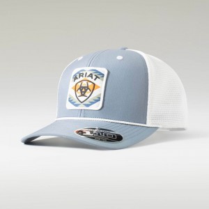 Blue Ariat Geo Patch Rope Cap | 13XUOVBEQ