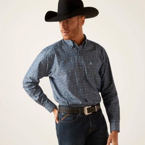 Blue Ariat Graham Classic Fit Shirt | 27DAJMOHG