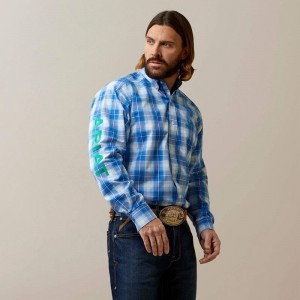 Blue Ariat Pro Series Team Daxton Classic Fit Shirt | 31ADNWQSL