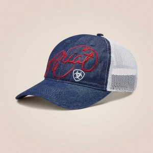 Blue Ariat Script Shield Cap | 69SQDVNGH