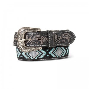 Blue Ariat Woven Geo Inlay Belt | 42NOAULWJ