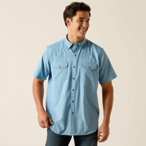 Blue Dawn Ariat Venttek Western Fitted Shirt | 76HKIGNBC