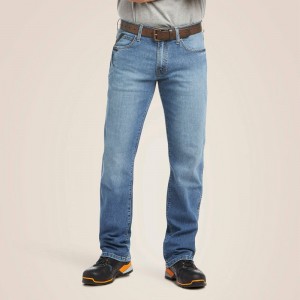 Blue Haze Ariat Rebar M4 Relaxed Durastretch Basic Boot Cut Jean | 62PMLCWSA