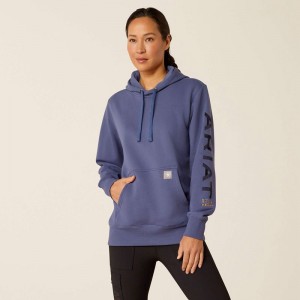 Blue Indigo/Night Sky Ariat Rebar Graphic Hoodie | 09ATISMKQ