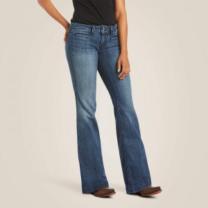 Bluebell Ariat Trouser Mid Rise Stretch Outseam Ella Wide Leg Jean | 40SCVKYUF