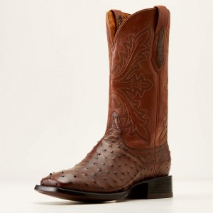 Bourbon Full Quill Ostrich Ariat Bench Made Bassett Western Boot | 20XREIYGZ