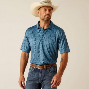 Brilliant Blue Ariat Charger 2.0 Printed Polo | 52KCXSGMV