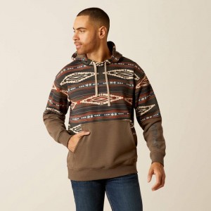 Brindle Ariat Color Block Hoodie | 62IVHESBC