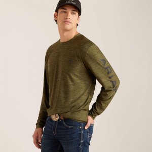 Brine Olive Ariat Charger Logo T-Shirt | 32SYPBUMX