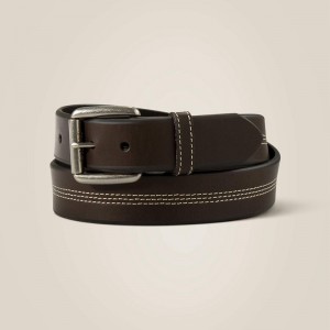 Brown Ariat Center Triple Stitch Belt | 70ZICQXEO