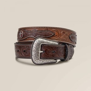 Brown Ariat Cross Medallion Belt | 91TRHFOCI