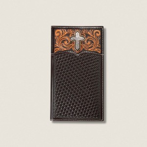 Brown Ariat Cross Rodeo Wallet | 89BCGQLEI