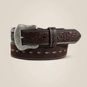 Brown Ariat Embossed Center Stitch Belt | 16ULSNQOH